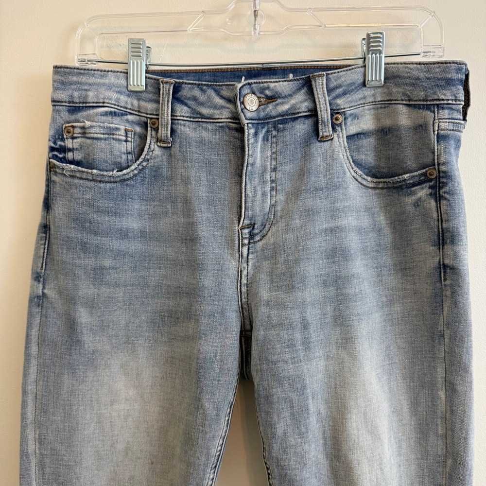 Pistola Straight Leg Light Wash Distressed Fray Hem Jeans Size 29 - Picture 2 of 11